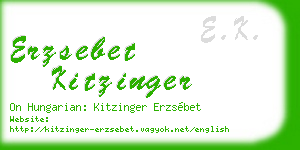 erzsebet kitzinger business card